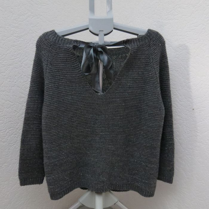Pull Andy & Lucy – Gris anthracite, détail pailleté, dos noué 😍 - photo numéro 7