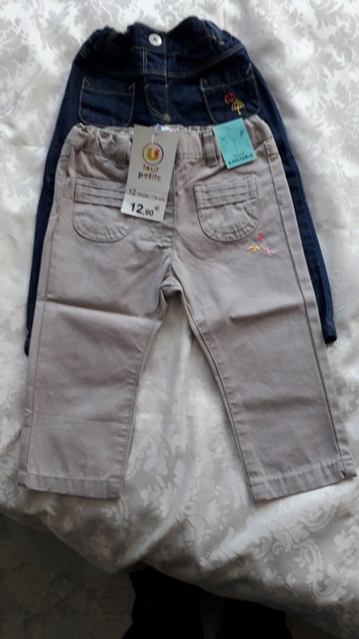 Lot de 2 jeans neufs Taille 12 mois