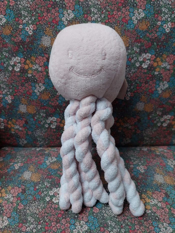 Nattou - peluche doudou pieuvre rose