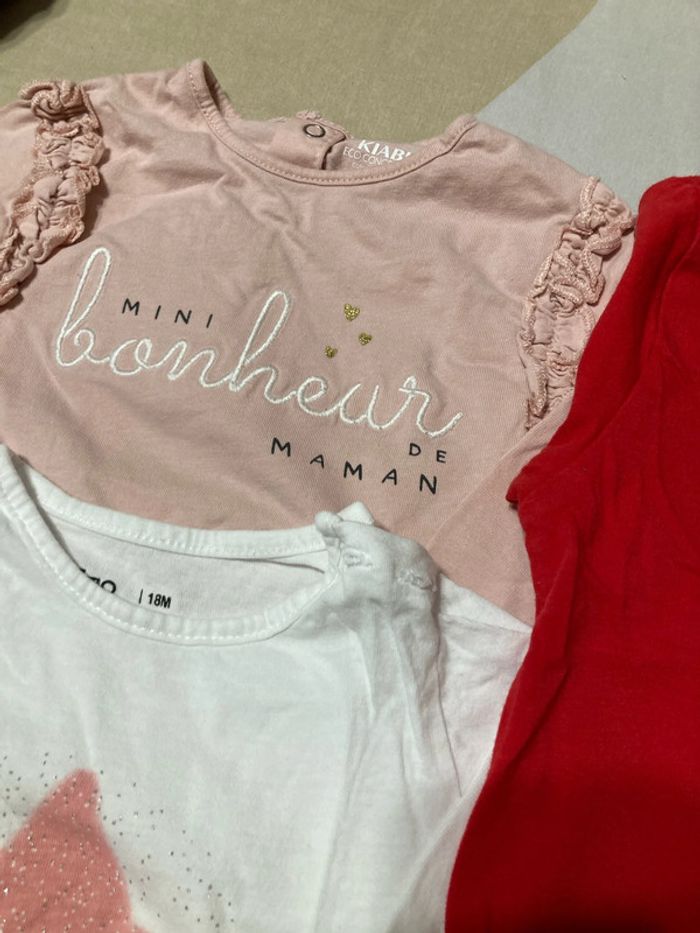 Lot de 5 tee shirt manches longues bébé fille - photo numéro 2
