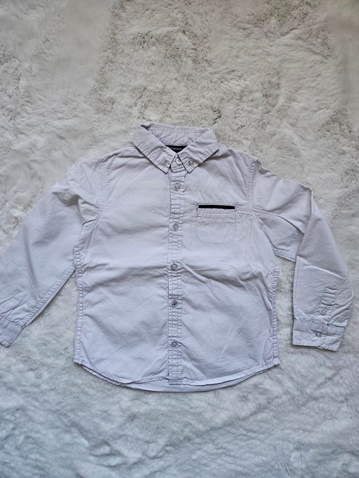 Chemise blanche surpiqûres manche longue basic