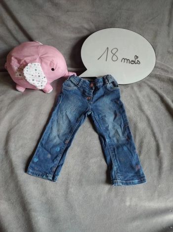 Pantalon jeans Fille 18 mois cœur TEX