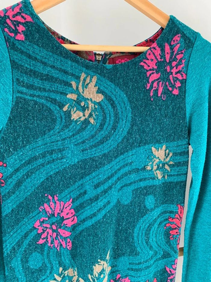 Robe La Fiancée du Mekong rose et bleu clair taille S - photo numéro 2