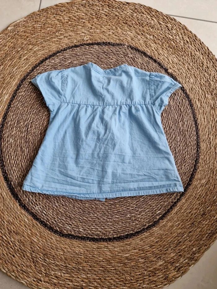 Jolie chemise manches courtes imitation jean taille 18 mois - photo numéro 2