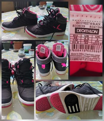 Baskets montantes noires & roses – Pointure 36 – Très bon état