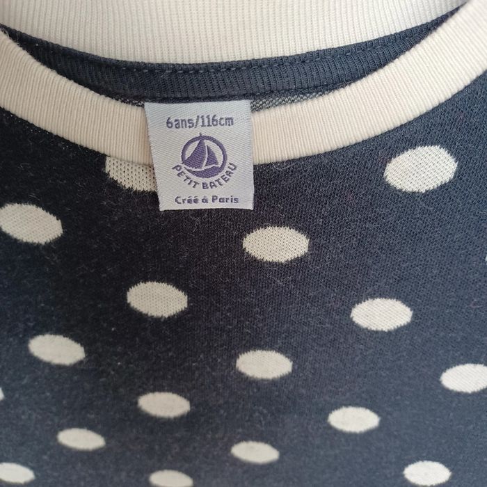 Robe Petit Bateau 6 ans noire à pois blanc - photo numéro 7