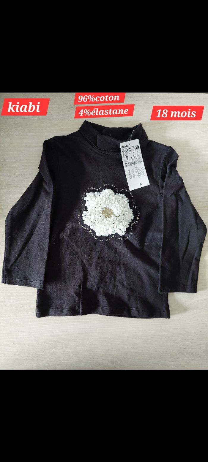 Sous pull motif fleurs fille 18mois