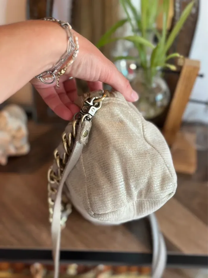 Sac en beige doré clair modèle “Mama” avec double bandoulière - photo numéro 14