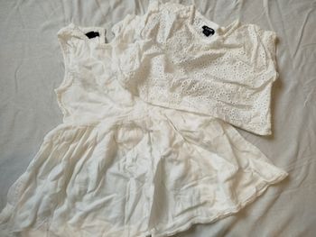 Ensemble robe blanche 24 mois