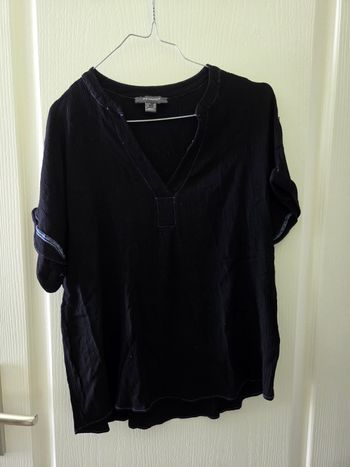T-shirt femme fluide noir col V - Primark (Taille 44)