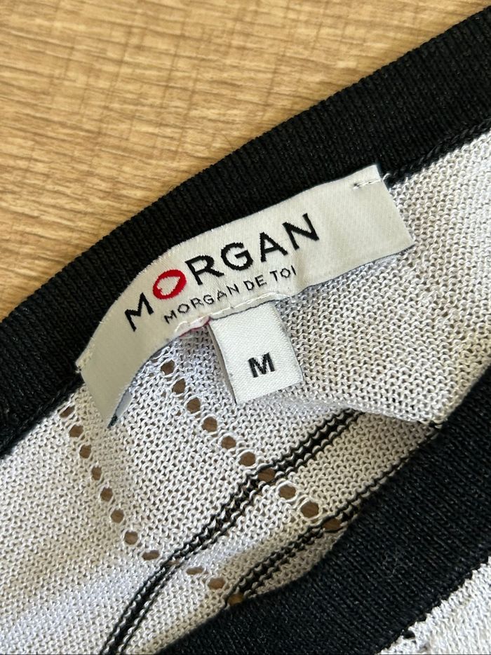 Pull noir et blanc à manches courtes Morgan taille M excellent état - photo numéro 10