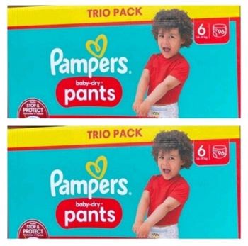 Lot de 192 Couches Pampers Baby Dry Pants 14-19KG Taille 6 Neuf