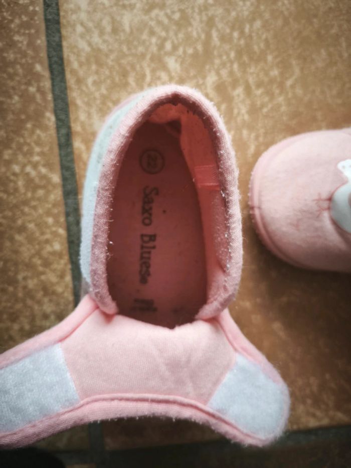 Chaussons rose oiseau fleur - photo numéro 3