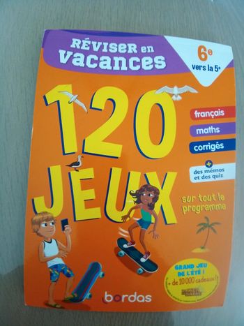 Livre 120 jeux réviser en vacances 6eme vers 5eme