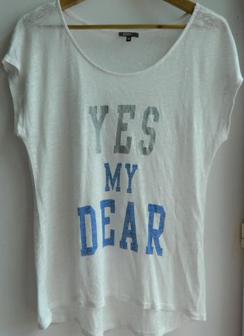 T shirt T M manches courtes "Grain de malice" en lin