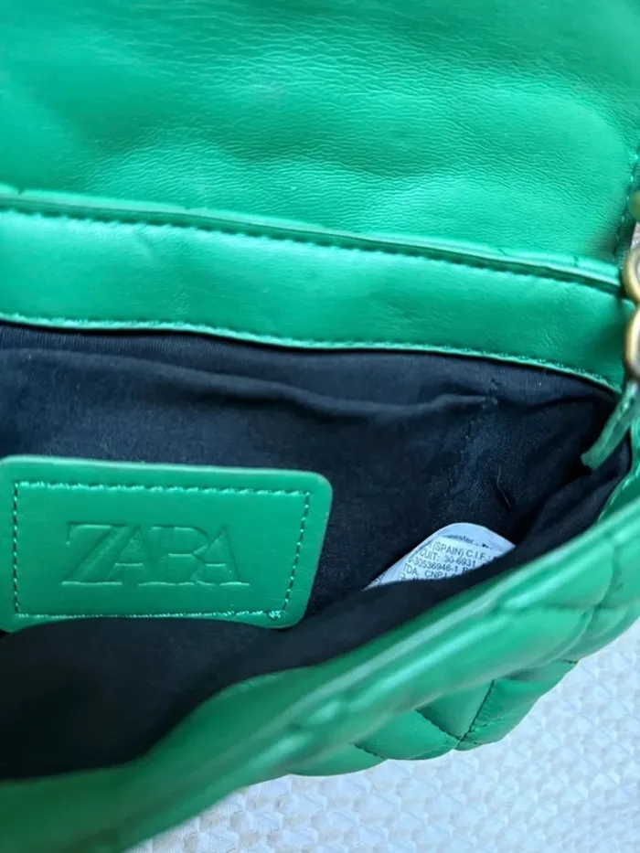 Superbe sac matelassé simili cuir vert Zara état neuf 🌸 - photo numéro 8