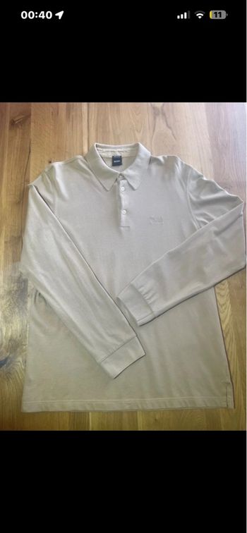 Polo manches longues Hugo Boss beige
