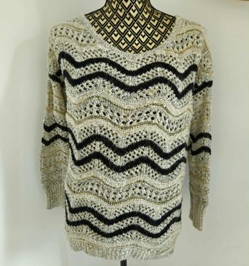 Pull ajouré fil doré Naf Naf taille S