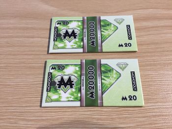 Lot x2 billets de 20 M pièce détachée jeu de société Monopoly Millionnaire #A45