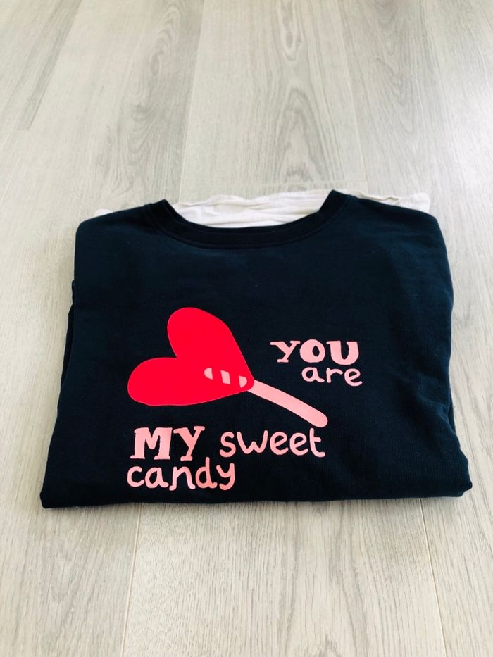 Sweat-shirt léger fille 12 ans dessin sucette coeur - photo numéro 3