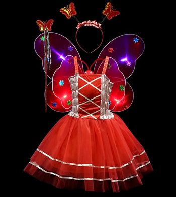 Déguisement robe aile de papillon rouge et ces accessoires Taille 4-5ans