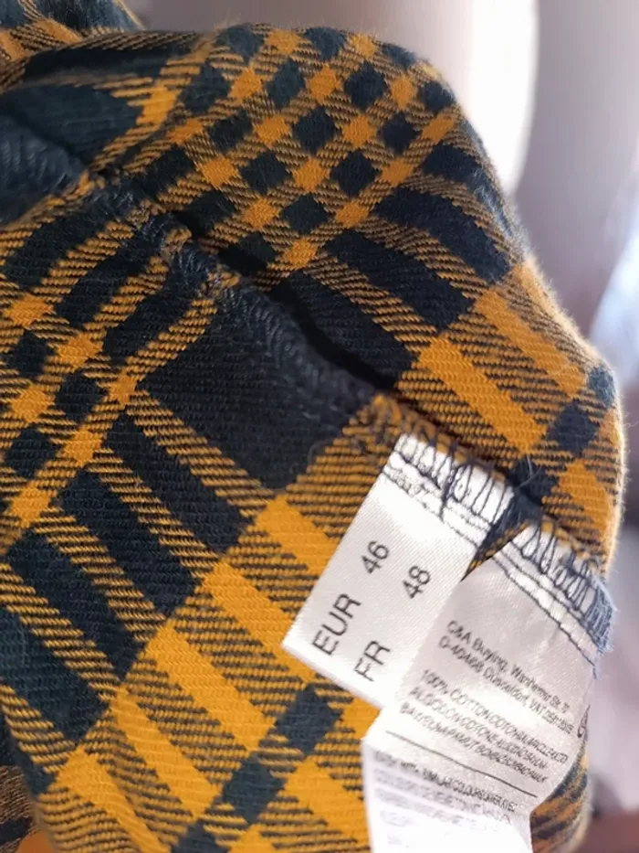 🎀 jolie Chemise femme bleu marine et moutarde taille 48 🎀 - photo numéro 6