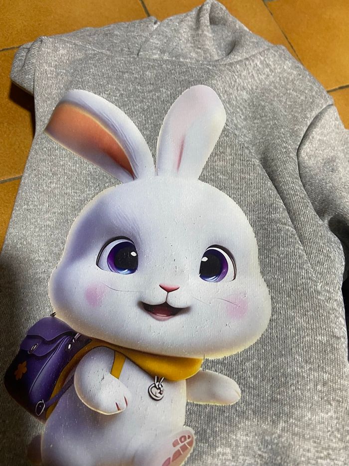 Ensemble couleur gris motif lapin taille 2/3 ans - photo numéro 3
