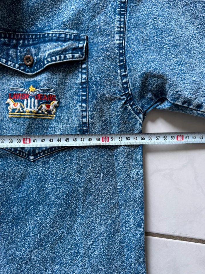 Chemise en jean denim délavé unisexe Maxyo fashion vintage taille M top état - photo numéro 5
