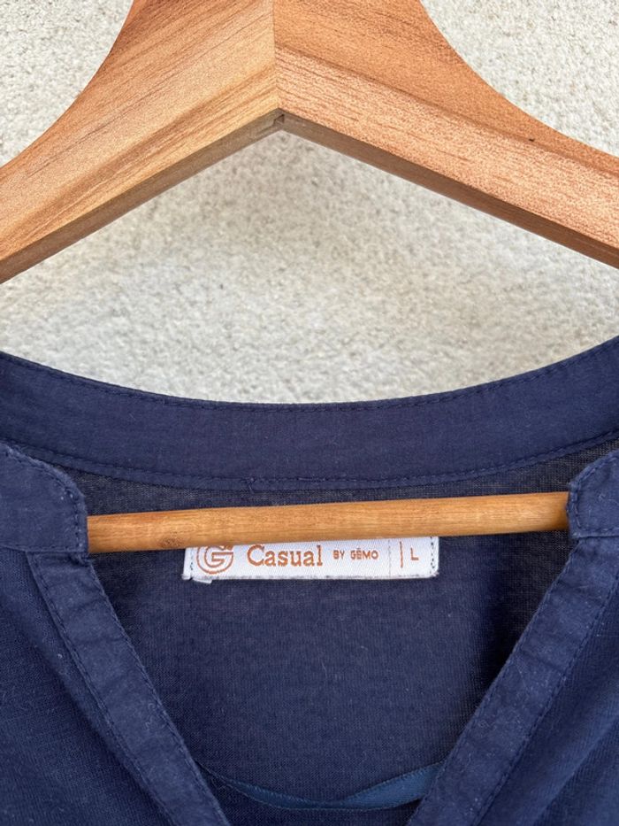 blouse manches longues bleu marine - photo numéro 2