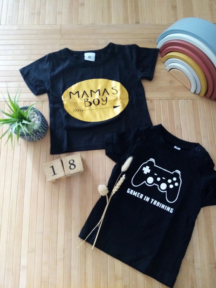 Lot 2 Tee-shirt 80cm 18mois garçon