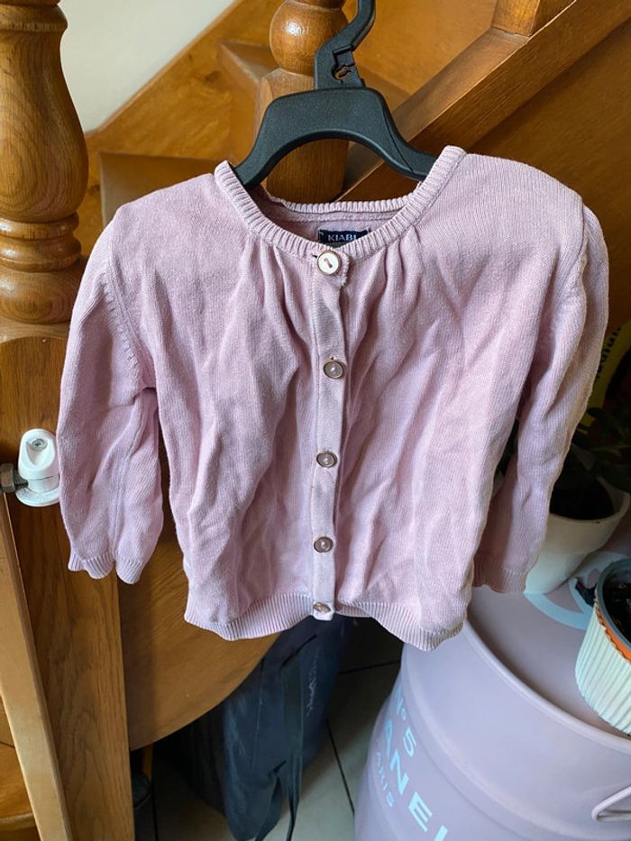 Gilet fille rose boutons Kiabi 18m