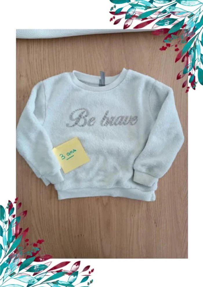 Pull pilou pilou fille 3 ans "be brave"