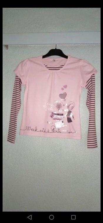 Tee-shirt rose pâle 12 ans