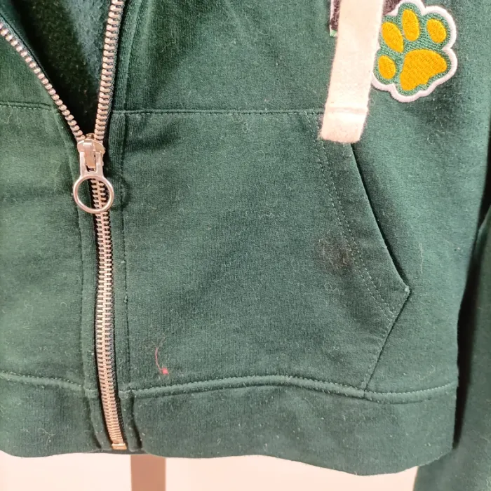 Veste sweat zippée courte à capuche Jennyfer vert college M A1426 - photo numéro 7