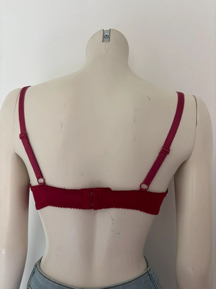 🌺Soutien-gorge push-up rouge bordeaux avec dentelle fleurs brodé Taille EU 80C/FR 95C🌺 - photo numéro 6