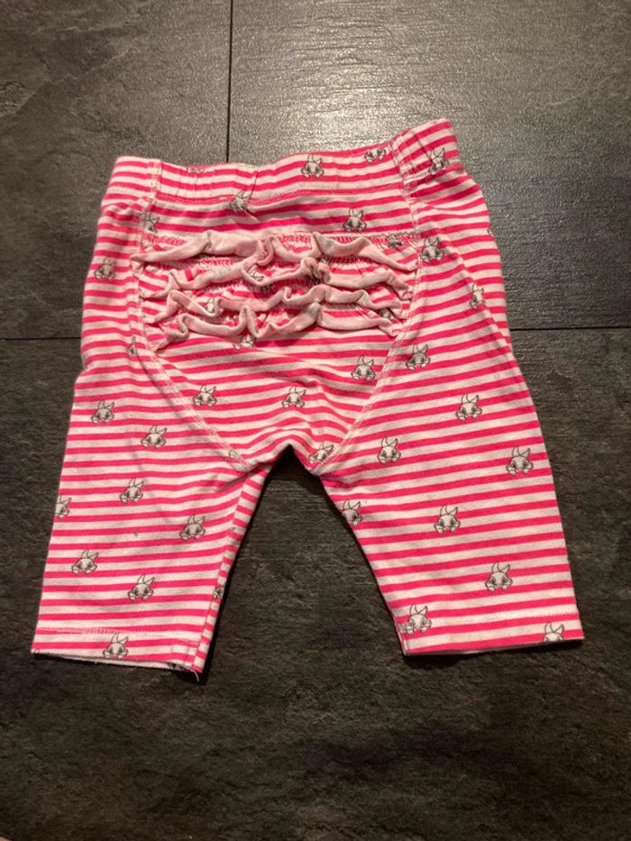 Legging blanc rayé rose - photo numéro 2