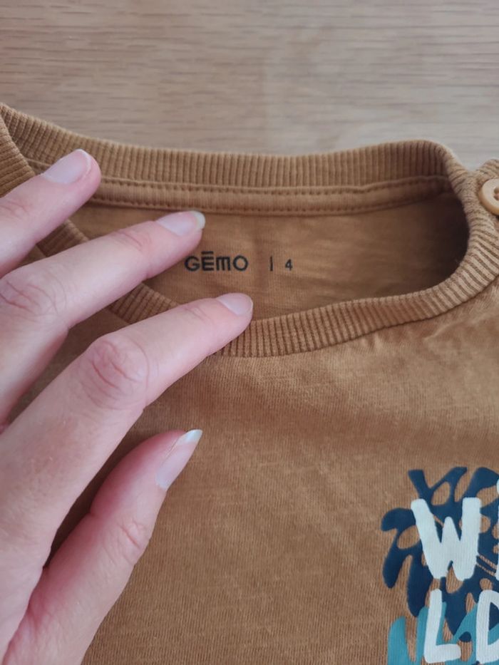 T-shirt manches courtes gemo 4 ans - photo numéro 3