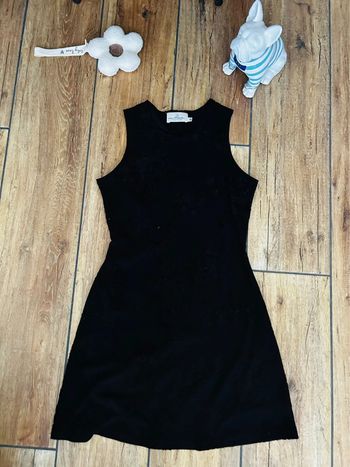 Magnifique robe noire à motifs, camaïeu, taille 36