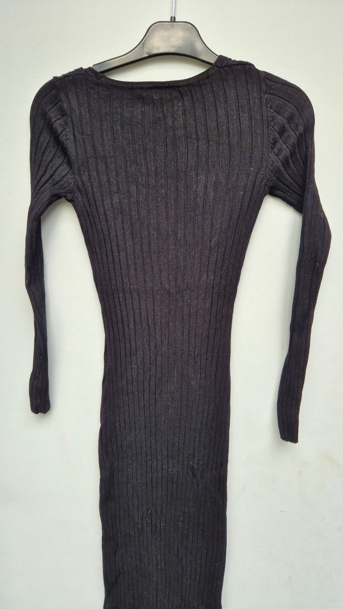 Robe longue noire en laine - photo numéro 2