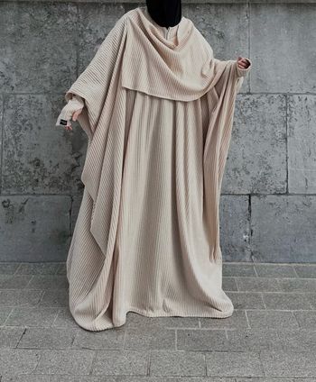 Alnisaqueens Abaya saudia hiver beige nude