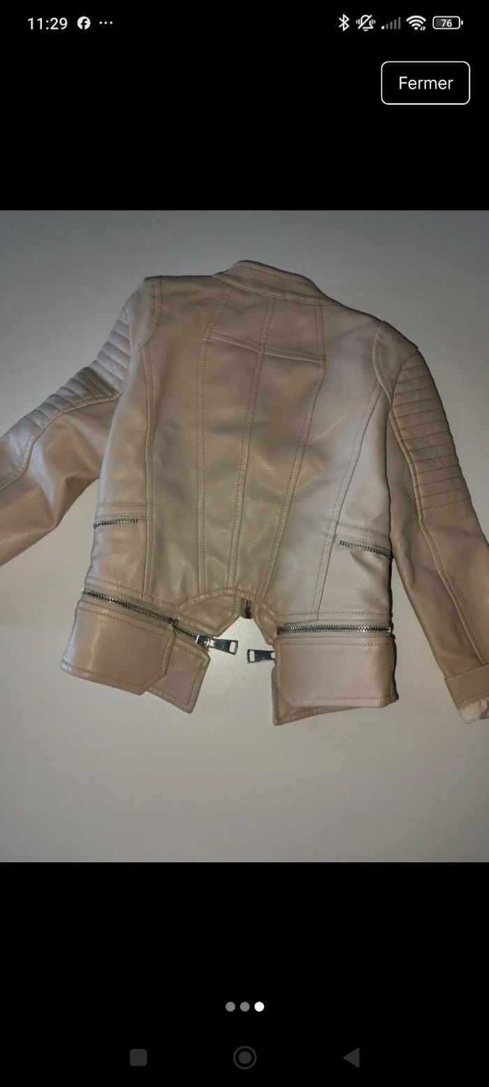 Veste simili cuir fille 4 ans - photo numéro 3