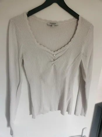 Mignon haut côtelé femme blanc Morgan taille M