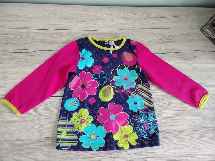 Tee-shirt manches longues floral 6 mois fille - photo numéro 1