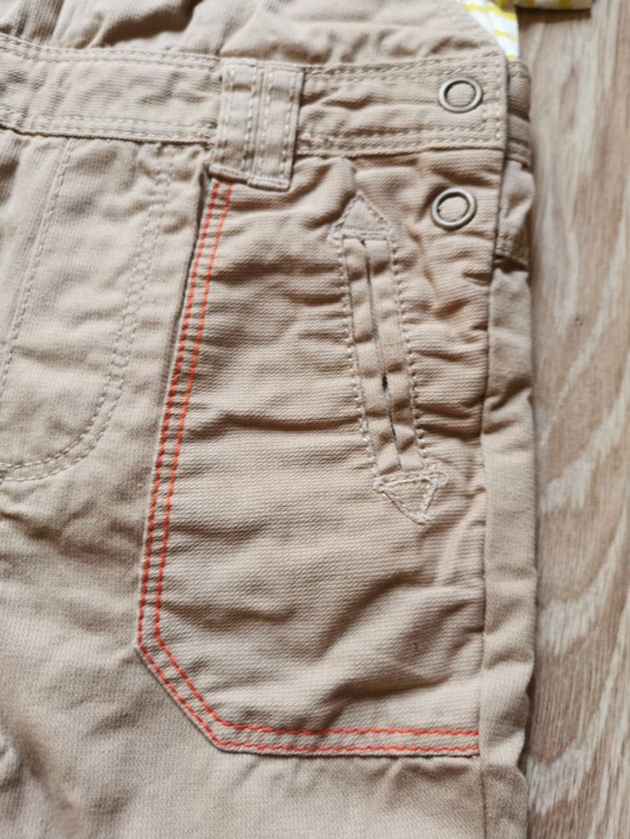 Ensemble salopette beige / t-shirt croco jaune Orchestra 9 mois - photo numéro 3