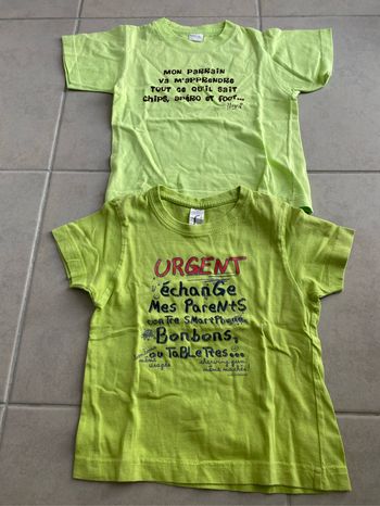 Lot t-shirt parrain et humour 24 mois unisexe garçon ou fille