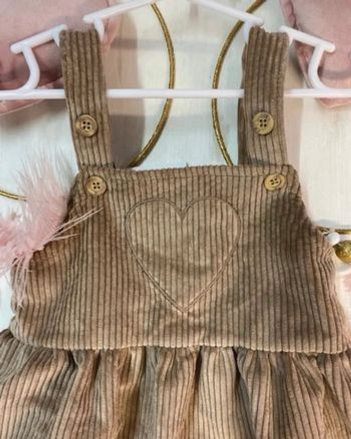 Robe salopette bébé fille - velours côtelé - neuf - Taille 18 mois - photo numéro 2