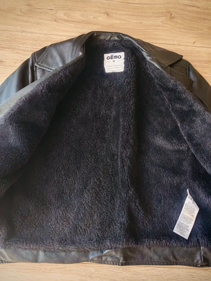 Veste Simili cuir gemo 12 ans  blouson zippé rock - photo numéro 5