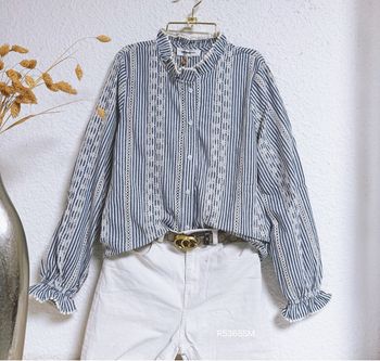 Blouse marine blanche taille S/M 🌸