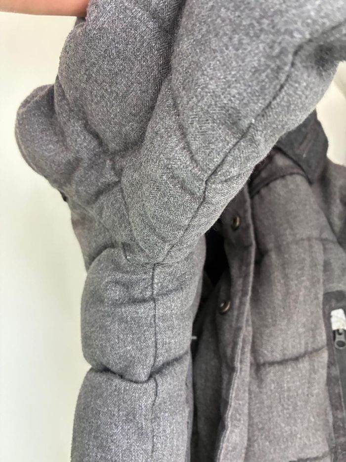 Manteau Hiver Gris capuche amovible garçon 3 ans Okaidi polaire intérieur - photo numéro 3