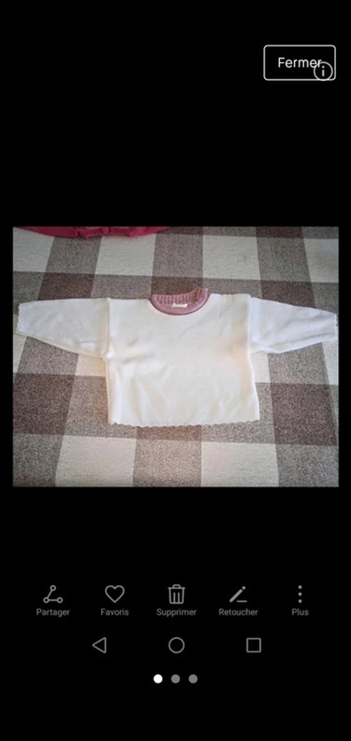 Pull blanc 6 mois